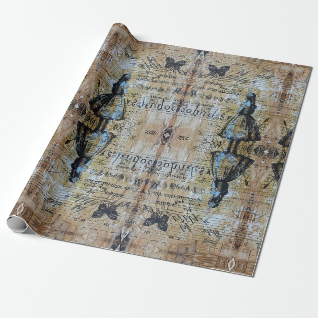  Alice in wonderland whimsical  Wrapping Paper (Unrolled)