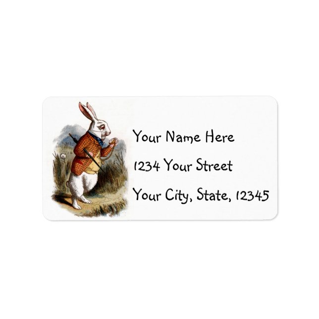 Alice in Wonderland White Rabbit Address Labels (Front)