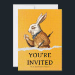 Alice In Wonderland White Rabbit Birthday Party Invitation<br><div class="desc">Personalize this whimsical Alice in Wonderland style birthday invitation easily and quickly. Simply click the "Personalize" button to edit the texts. Featuring cute White Rabbit on a lovely vintage background. Easily add the party details and your favorite photo to the rear,  all done with our template.</div>