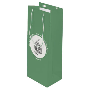 Alice in Wonderland White Rabbit Birthday Party Wine Gift Bag