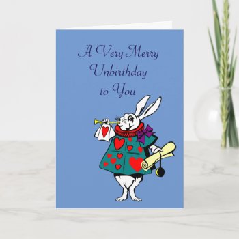 Alice In Wonderland: White Rabbit Card by designsbytasha at Zazzle