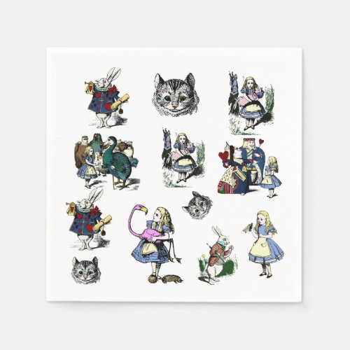 Alice in Wonderland White Rabbit  Cheshire party Napkins