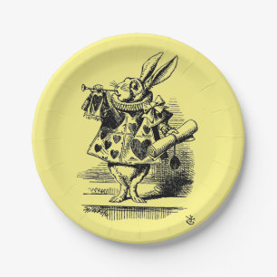 Alice in Wonderland - white rabbit children Paper Plates
