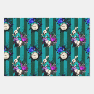 Alice In Wonderland | Colorful Fun Pattern Wrapping Paper Sheets | Zazzle