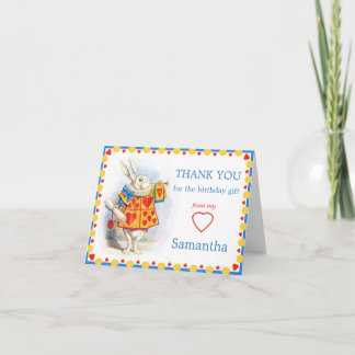 Alice in Wonderland White Rabbit Custom Thank You Card