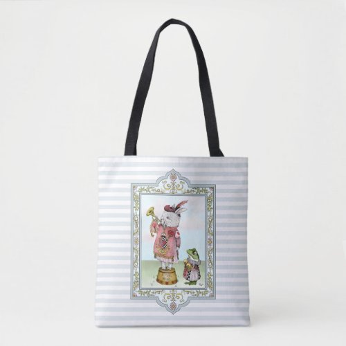 Alice in Wonderland White Rabbit Easter Egg Basket Tote Bag