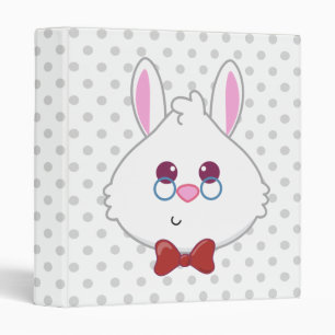 Alice in Wonderland   White Rabbit Emoji 3 Ring Binder