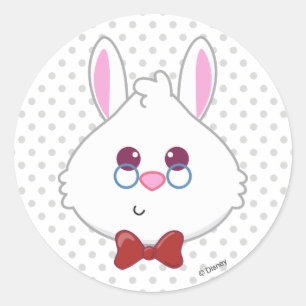 Alice in Wonderland White Rabbit Emoji Classic Round Sticker