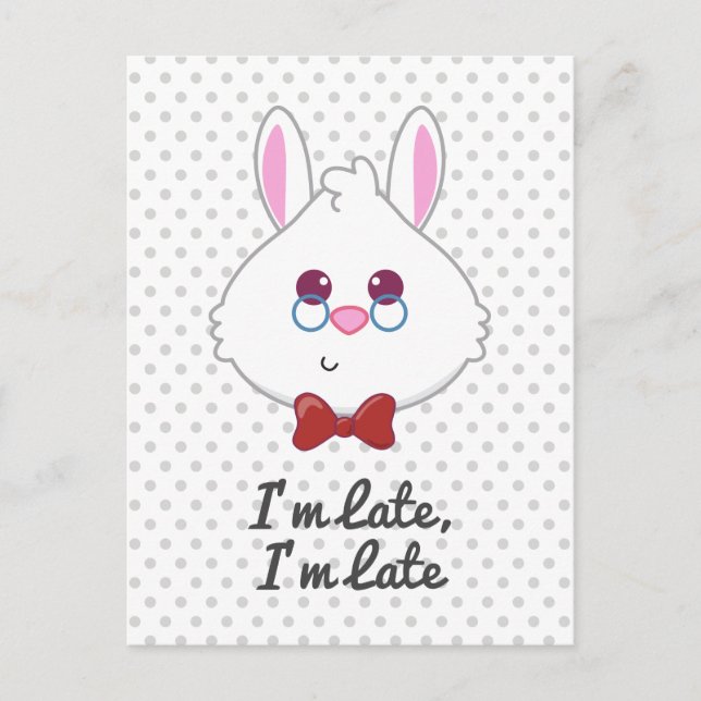 Alice in Wonderland | White Rabbit Emoji Postcard (Front)