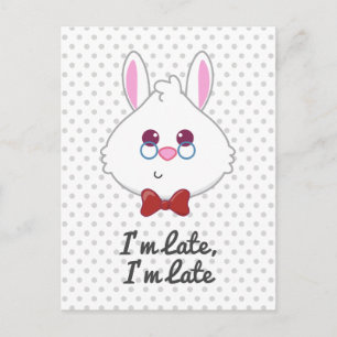 Alice in Wonderland White Rabbit Emoji Postcard
