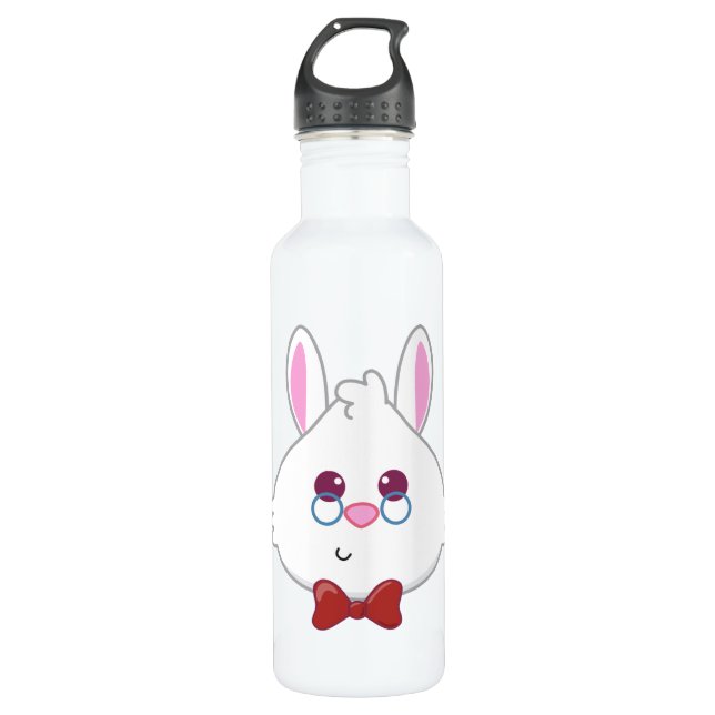 Alice in Wonderland | White Rabbit Emoji Stainless Steel Water Bottle (Front)