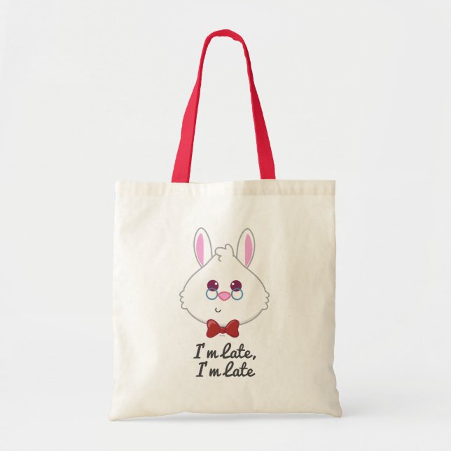 Alice in Wonderland | White Rabbit Emoji Tote Bag (Front)