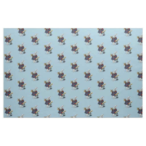 Alice in Wonderland White Rabbit Fairy Tale Fabric