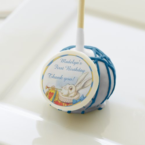 Alice in Wonderland White Rabbit First Birthday Cake Pops