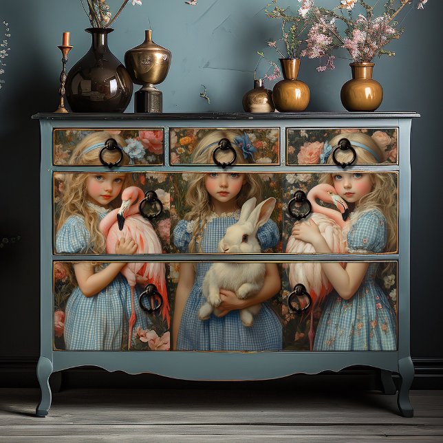 Alice in Wonderland White Rabbit Flamingo Tissue Paper (Creator Uploaded)