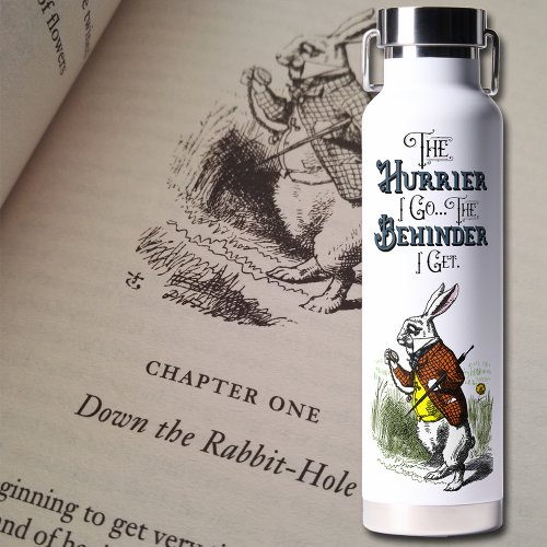 Alice in Wonderland White Rabbit Full Color Water Bottle