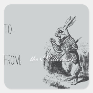 Alice in Wonderland White Rabbit Gift Tag