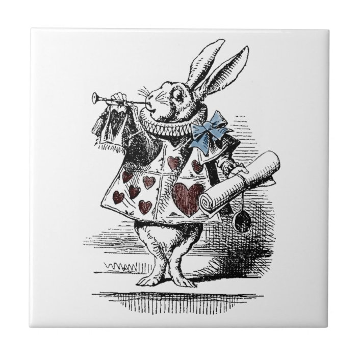 Alice in Wonderland White Rabbit Gift Tile | Zazzle.com