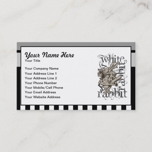 Alice In Wonderland White Rabbit Grunge Business Card Templates