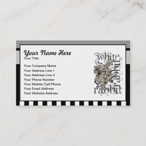 Customizable Alice In Wonderland White Rabbit Grunge Business Card Templates