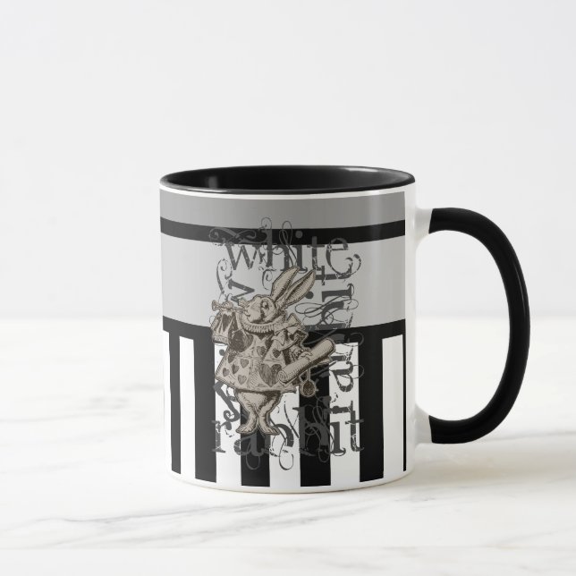 Alice In Wonderland White Rabbit Grunge Mug (Right)