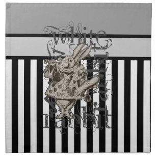 Alice In Wonderland White Rabbit Grunge Napkin