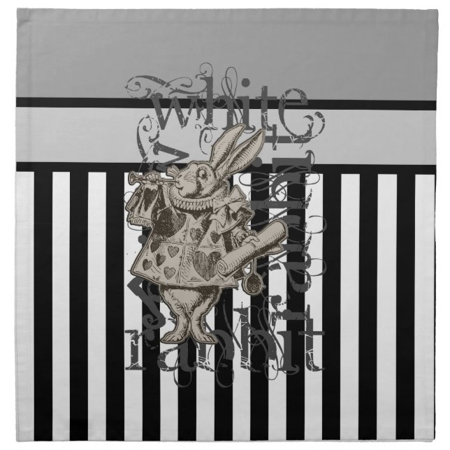 Alice In Wonderland White Rabbit Grunge Napkin (Front)