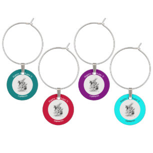 Alice in Wonderland White Rabbit Herald Birthday  Wine Charm
