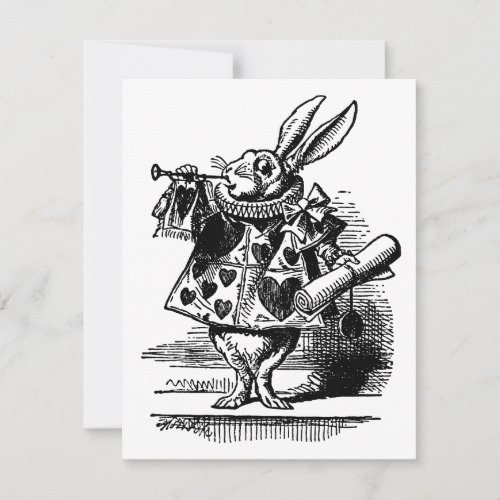 Vintage Alice in Wonderland, White Rabbit Herald Announcements