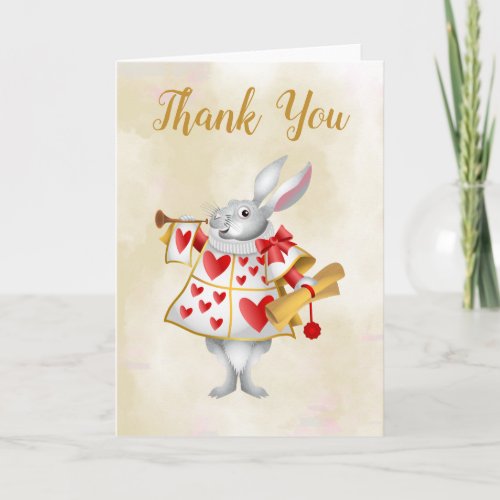 Alice in Wonderland White Rabbit Herald Thank You Card
