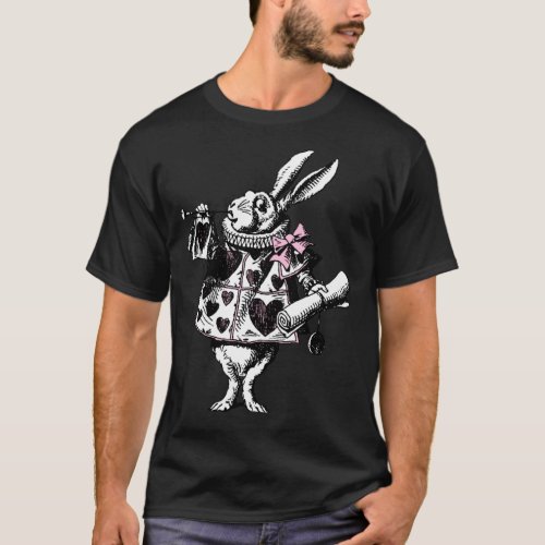 Alice In Wonderland White Rabbit in Pink Classic T T_Shirt