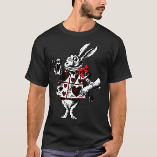 Alice In Wonderland White Rabbit in Red Classic T_ T_Shirt
