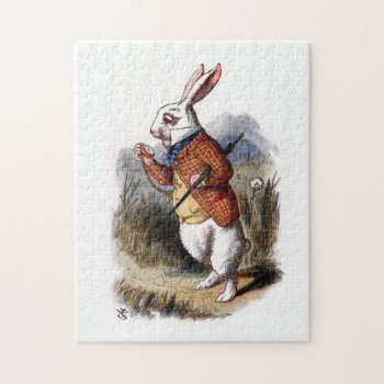 Alice In Wonderland White Rabbit Jigsaw Puzzle by imagina at Zazzle