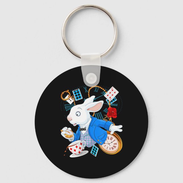 Alice In Wonderland  - White Rabbit Keychain (Front)