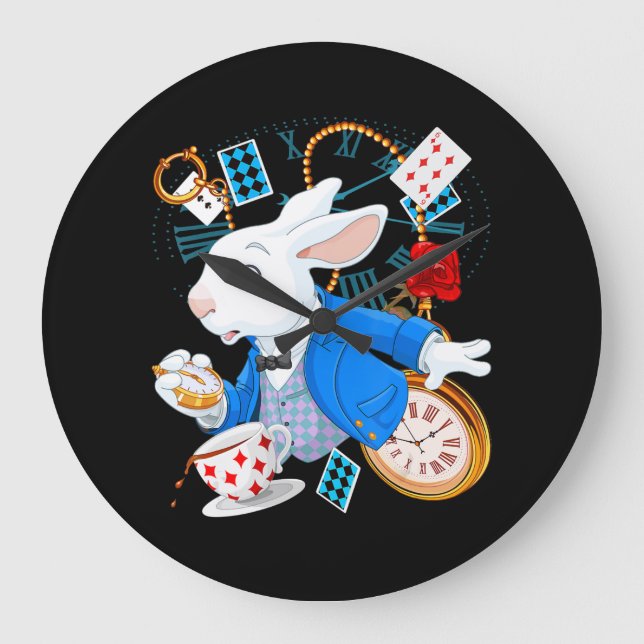 Alice In Wonderland  - White Rabbit Large Clock (Front)