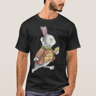Alice in Wonderland White Rabbit Late The Hurrier  T-Shirt