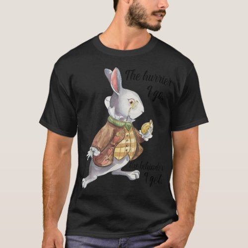 Alice in Wonderland White Rabbit Late The Hurrier  T_Shirt