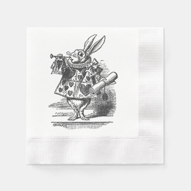 alice in wonderland white rabbit napkin (Front)