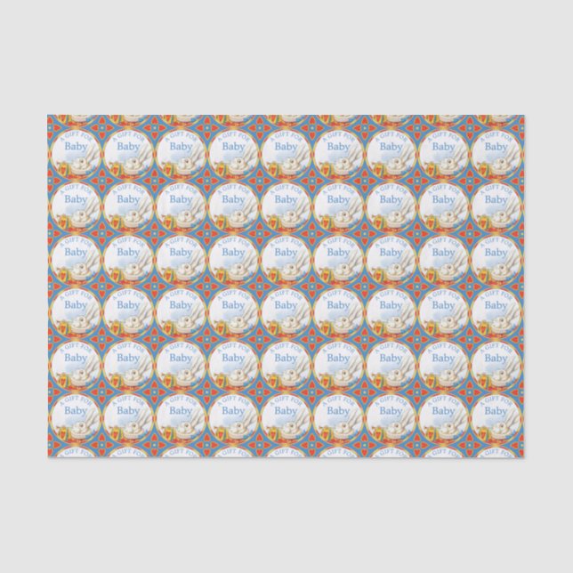Alice in Wonderland White Rabbit New Baby Tissue Paper (Front)