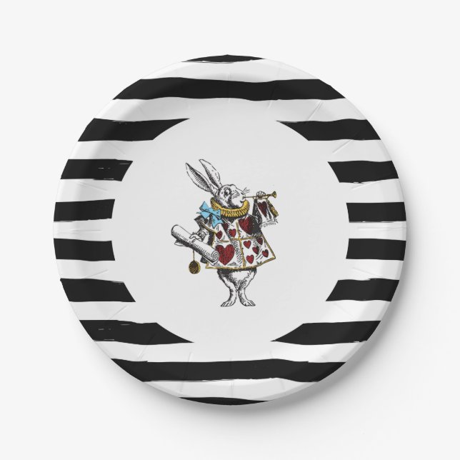 Alice in Wonderland White Rabbit Paper Plates (Front)