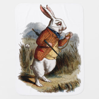 Alice in Wonderland White Rabbit Personalize Baby Blanket