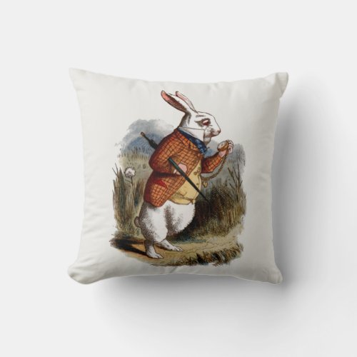 Alice in Wonderland White Rabbit Personalize Throw Pillow