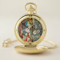 I Shall be Too Late White Rabbit Pocket Watch, Zazzle