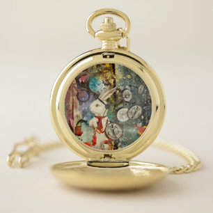 Alice in wonderland white rabbit pocket watch