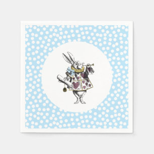 Alice in Wonderland White Rabbit Polka Dot Napkins