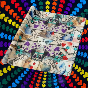 Alice in wonderland white rabbit purple Wrapping Paper