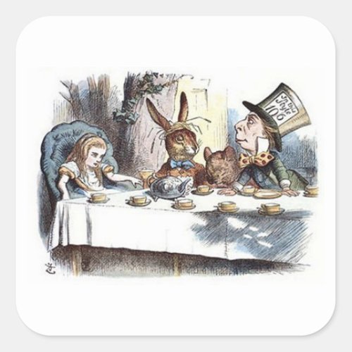 Alice in Wonderland _ White Rabbit _ Rabbit Square Sticker