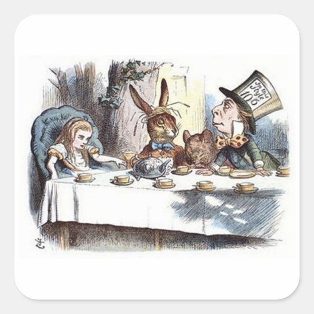 Alice in Wonderland - White Rabbit - Rabbit Square Sticker (Front)