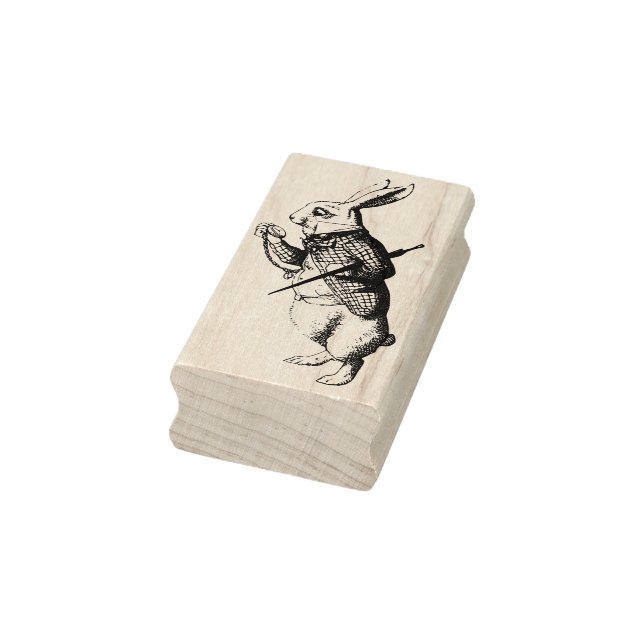 Alice in Wonderland white rabbit Rubber Stamp (Stamp)