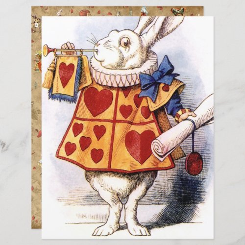 Alice in Wonderland White Rabbit Scrapbook Paper